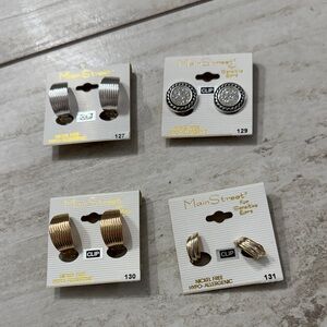Main Street Clip-On Earrings Set..4 pairs .. sensitive Ears
Different colors